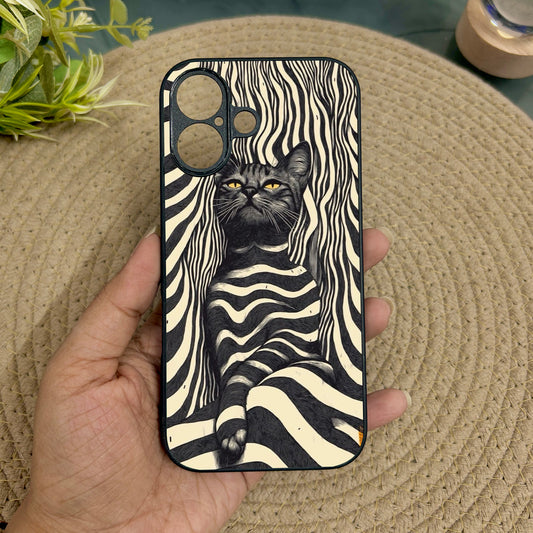 Cosmic Cat Metal Back Case for Apple Iphone 16