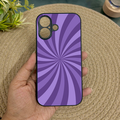 Purple Twist Metal Back Case for Apple Iphone 16