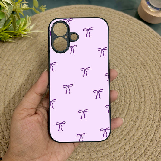 Tiny Bow Metal Back Case for Apple Iphone 16