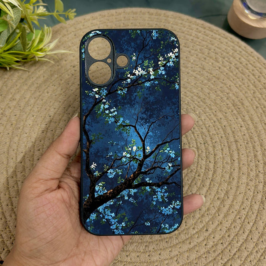 Starry Blossom Metal Back Case for Apple Iphone 16