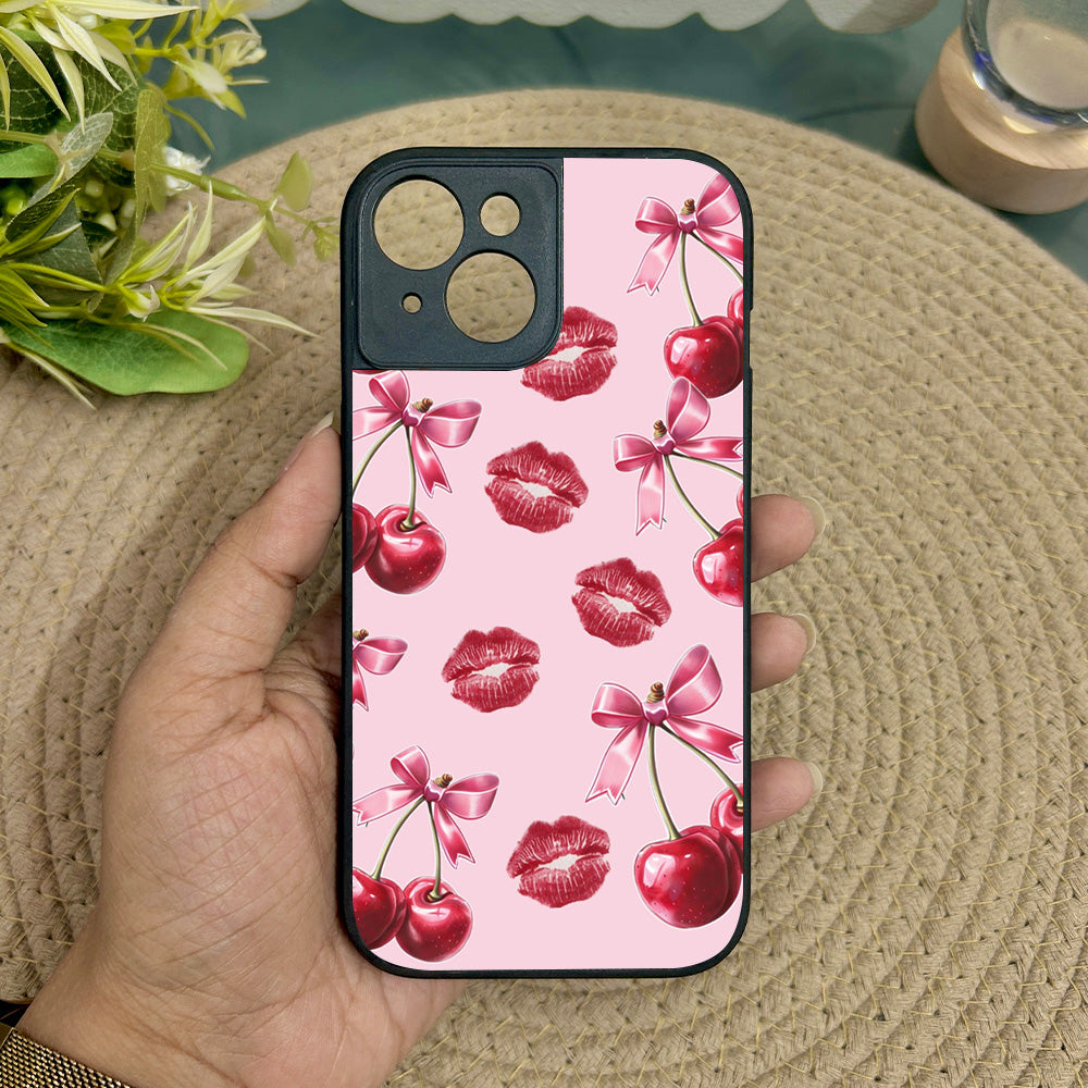 Cherry Lips Metal Back Case for Apple Iphone 15