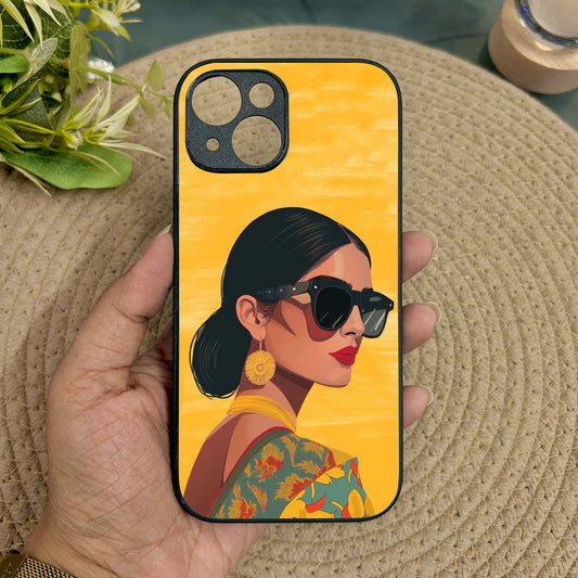 Desi Diva Metal Back Case for Apple Iphone 14