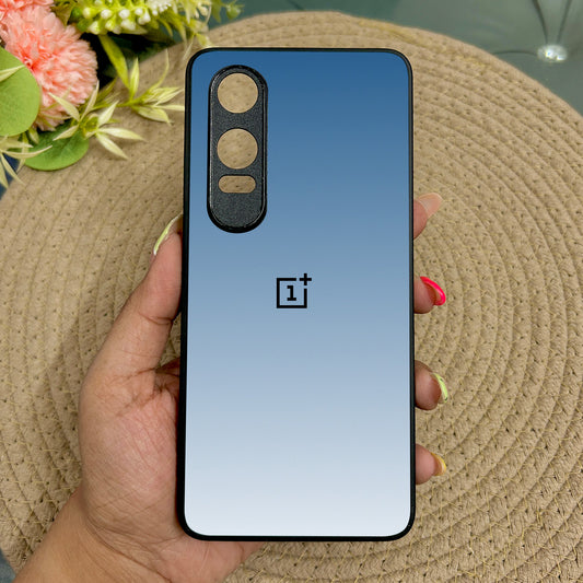 Icy Blue Glossy Metal Back Case for Oneplus Nord CE 4 Lite (5G)