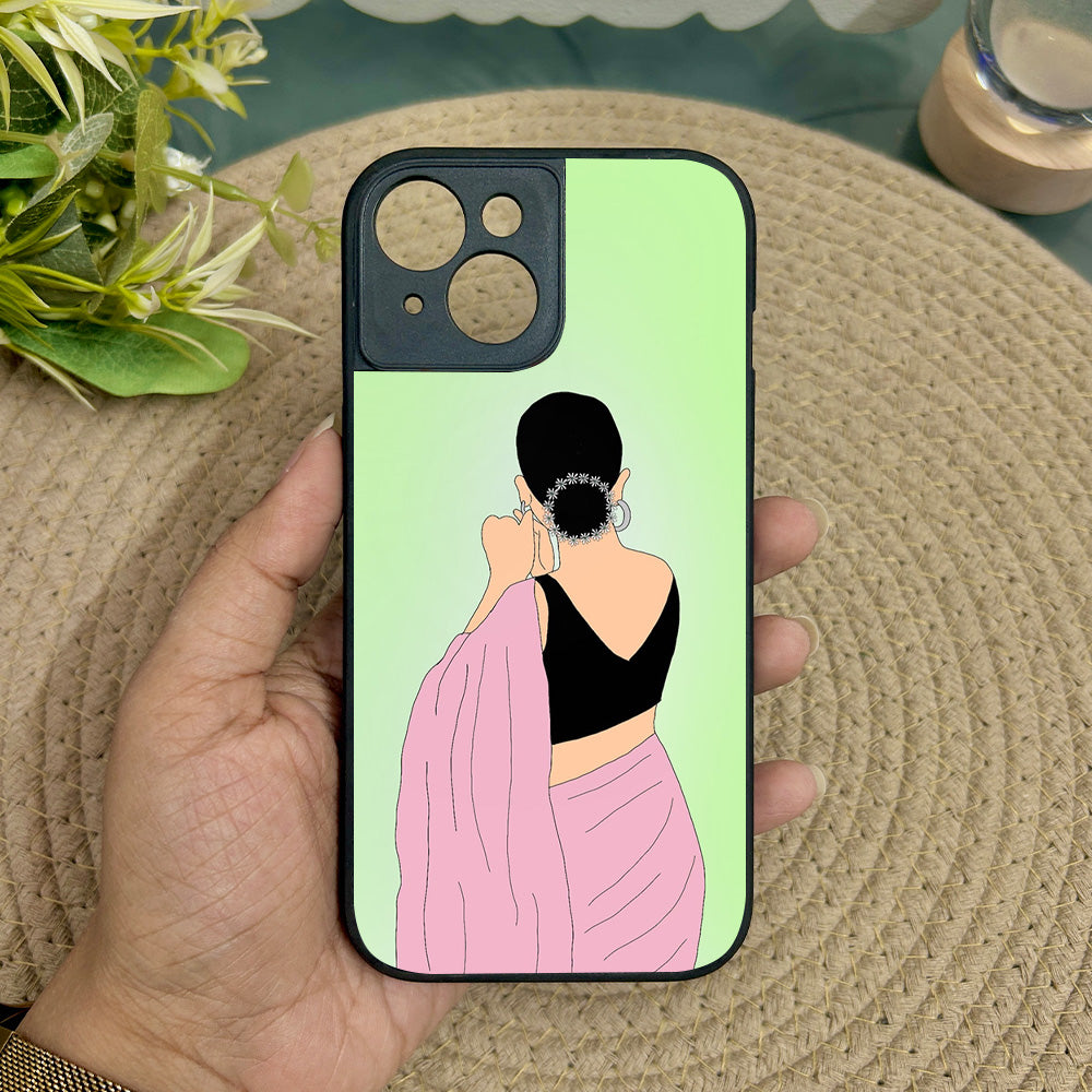 Saree Chic Metal Back Case for Apple Iphone 15
