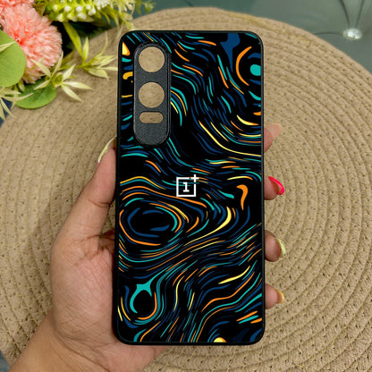 Glow Lines Glossy Metal Back Case for Oneplus Nord CE 4 Lite (5G)