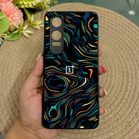 Glow Lines Glossy Metal Back Case for Oneplus Nord CE 4 Lite (5G)