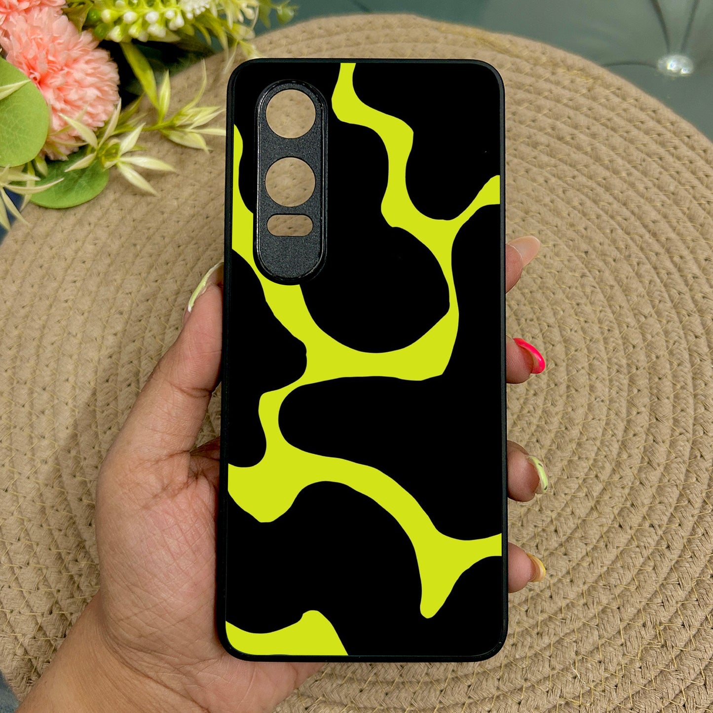 Lime Pulse Glossy Metal Back Case for Oneplus Nord CE 4 Lite (5G)