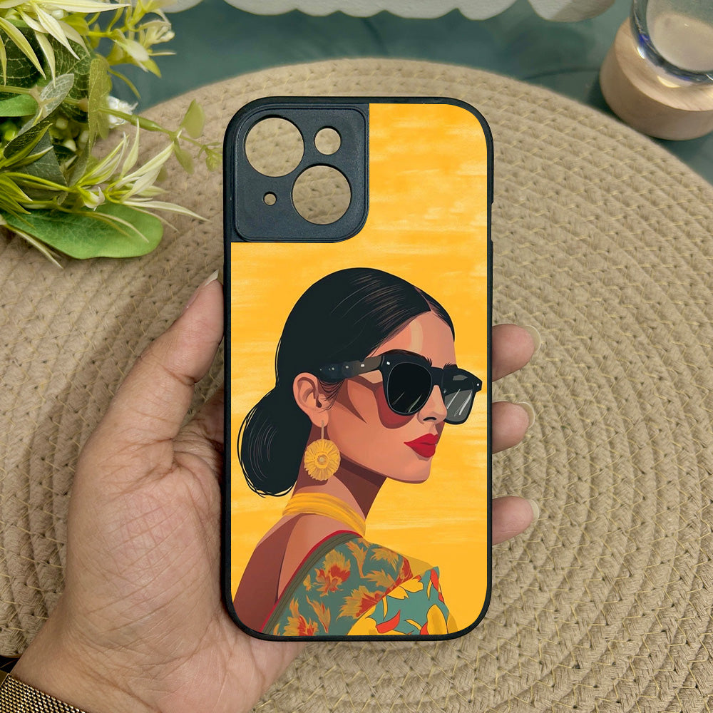 Desi Diva Metal Back Case for Apple Iphone 15