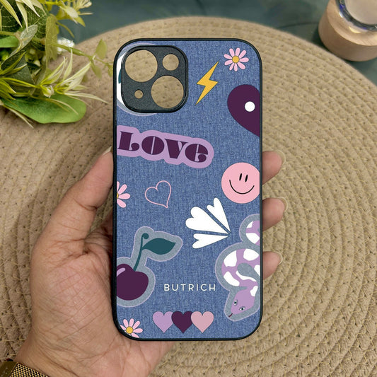 Denim Aesthetic Metal Back Case for Apple Iphone 15 Plus