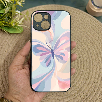 Artistic Butterfly Metal Back Case for Apple Iphone 15 Plus