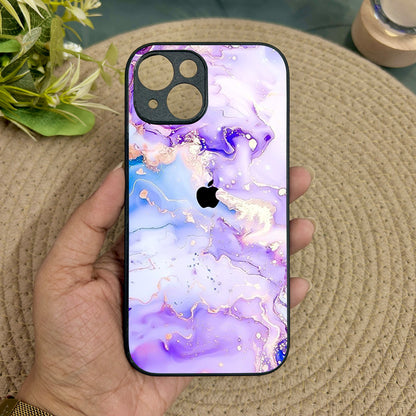 Indigo Flow Metal Back Case for Apple Iphone 13