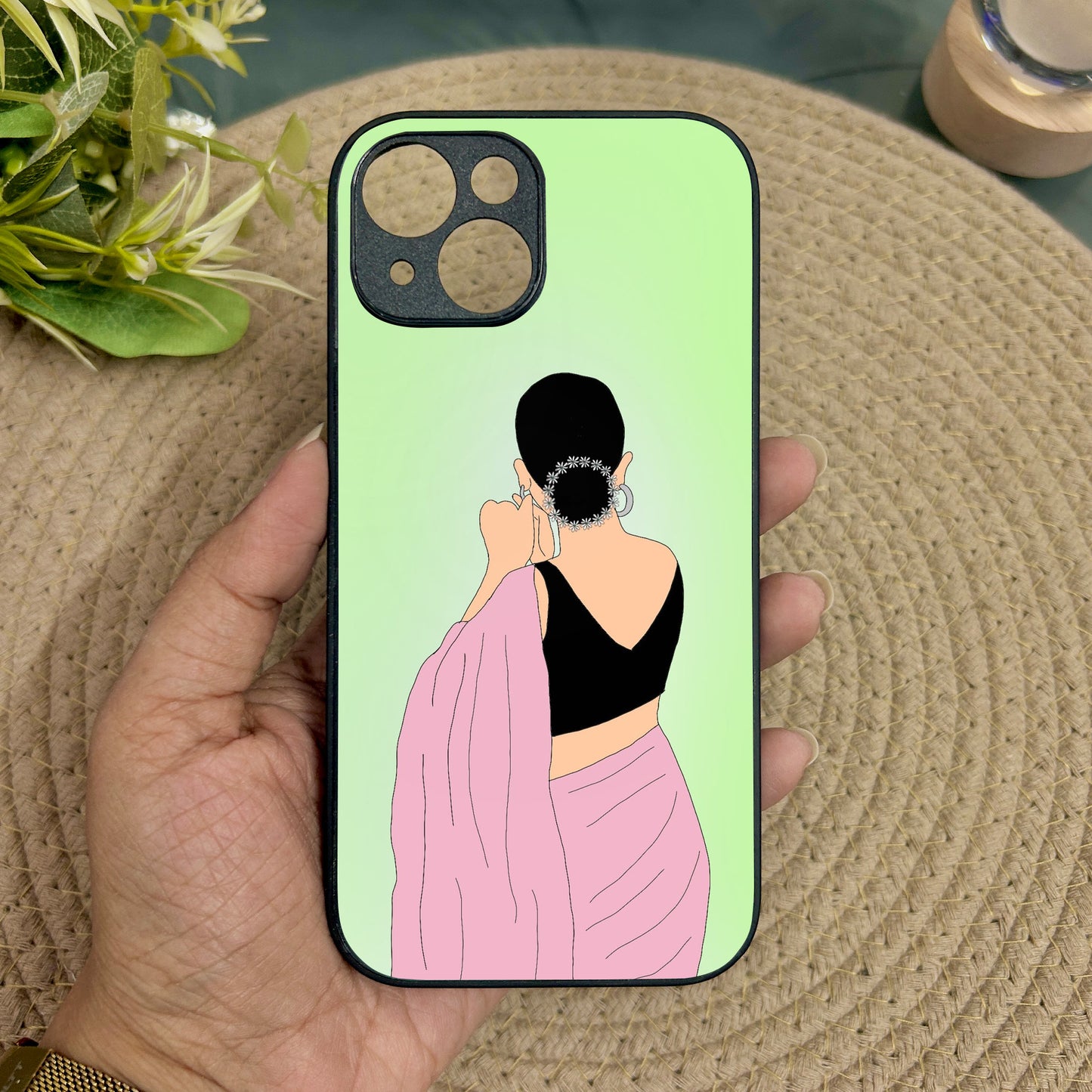 Saree Chic Metal Back Case for Apple Iphone 13