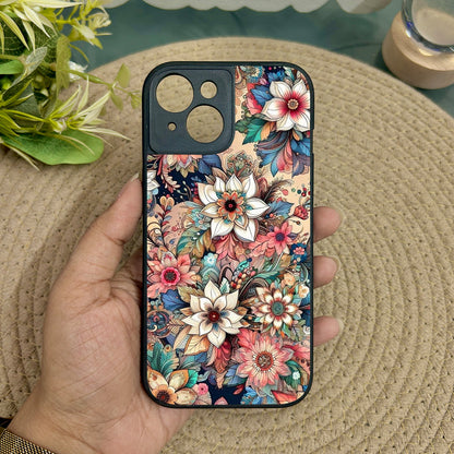 Floral Rush Metal Back Case for Apple Iphone 15