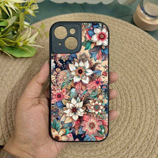 Floral Rush Metal Back Case for Apple Iphone 15
