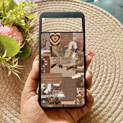 Aesthetic Brown Collage Case for Google Pixel 8