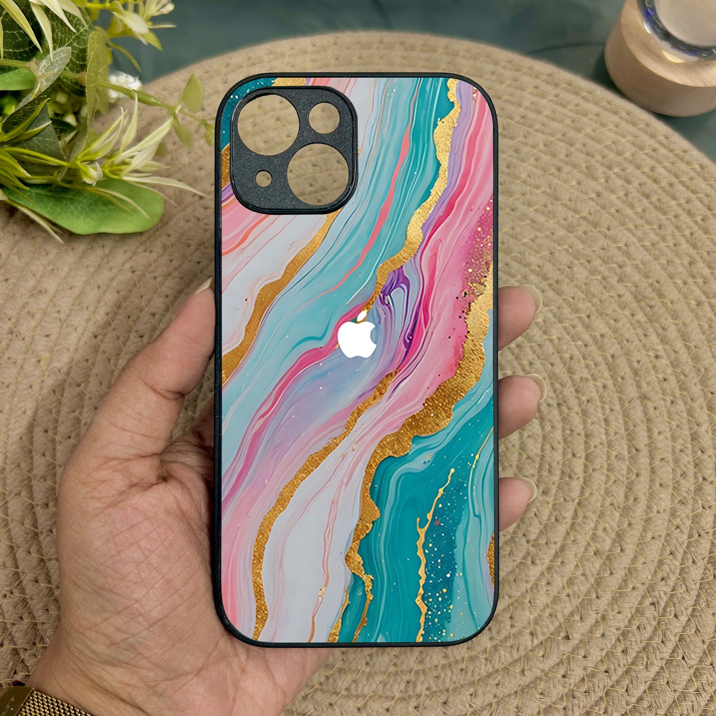 Pastel Luxe Metal Back Case for Apple Iphone 13