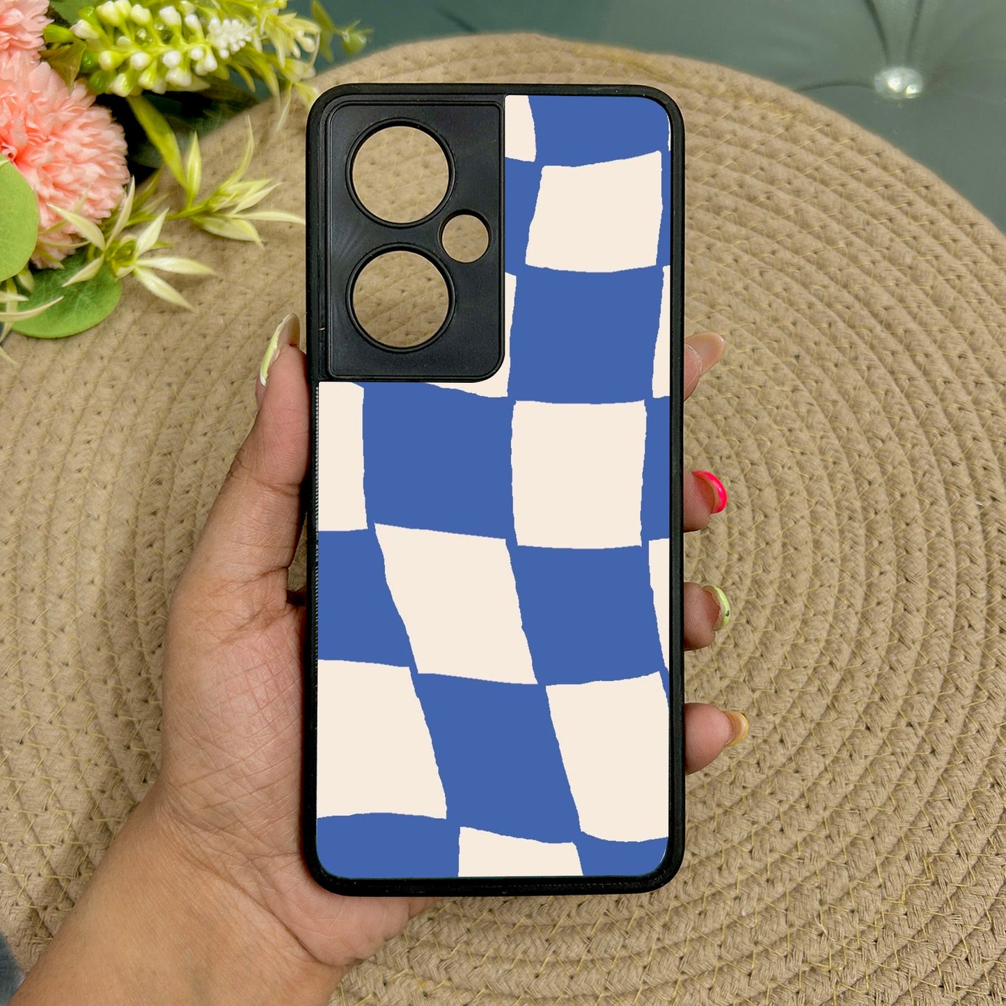 Wavy Checks Metal Back Case for Oneplus Nord CE 3 Lite (5G)