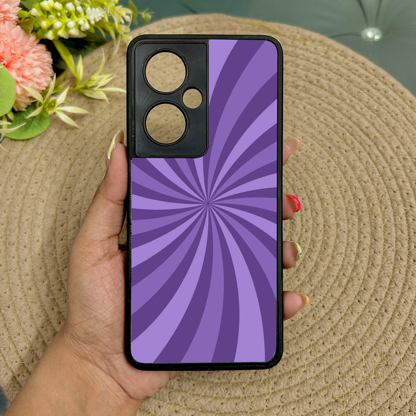 Purple Twist Metal Back Case for Oneplus Nord CE 3 Lite (5G)