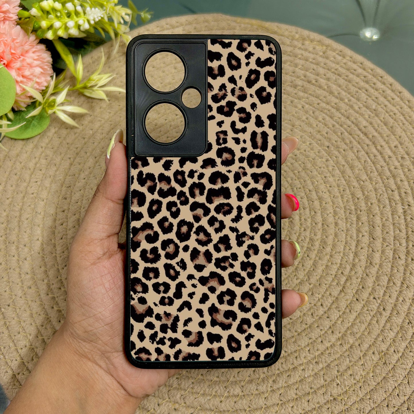 Cheetah Print Metal Back Case for Oneplus Nord CE 3 Lite (5G)