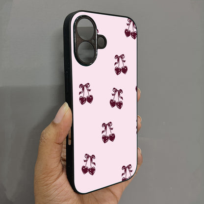 Blush Berry Metal Back Case for Apple Iphone 16