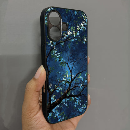 Starry Blossom Metal Back Case for Apple Iphone 16
