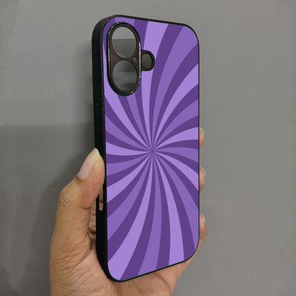 Purple Twist Metal Back Case for Apple Iphone 16