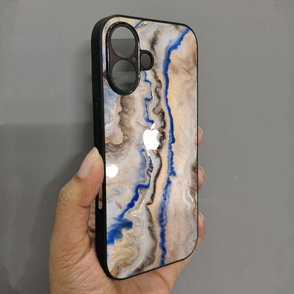 Crystal Drift Metal Back Case for Apple Iphone 16