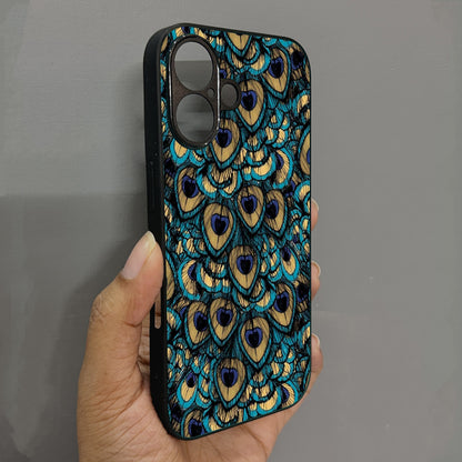 Peacock Feathers Metal Back Case for Apple Iphone 16