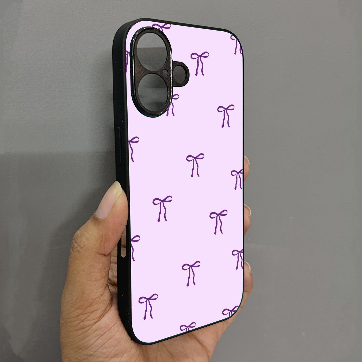 Tiny Bow Metal Back Case for Apple Iphone 16