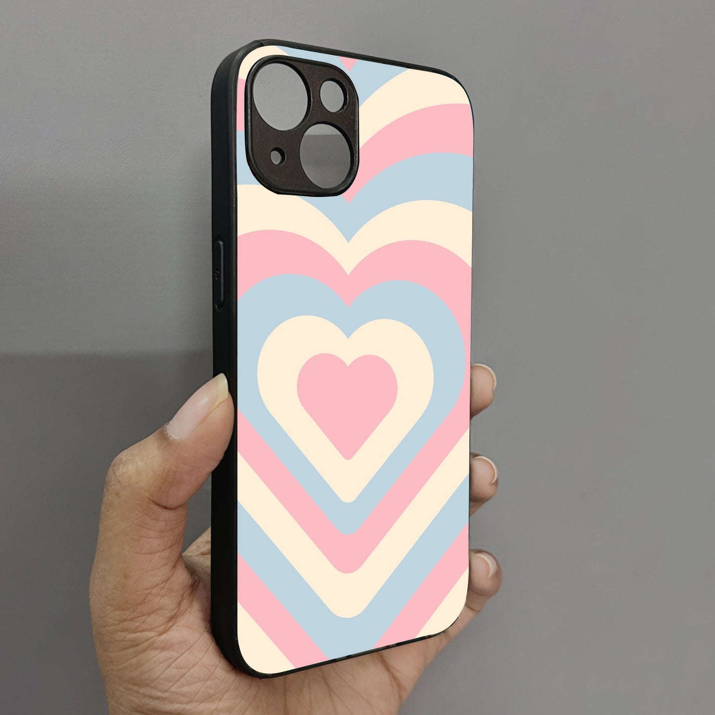 Candy Hearts Metal Back Case for Apple Iphone 13