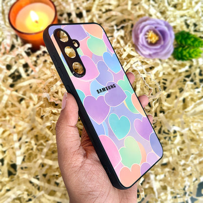 Pastel Hearts Glossy Metal Back Case for Samsung Galaxy S23fe 5G