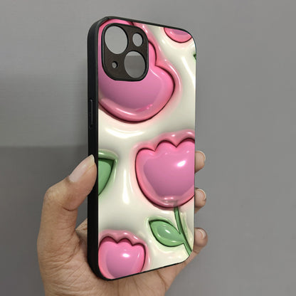 Inflated Tulip Metal Back Case for Apple Iphone 15 Plus