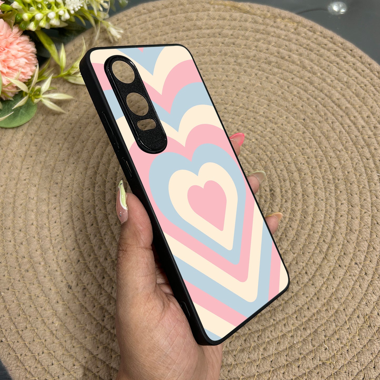 Candy Hearts Metal Back Case for Oneplus Nord CE 4 Lite (5G)