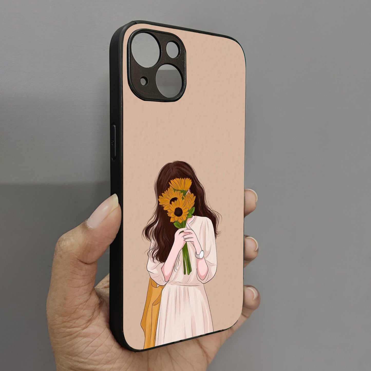 Sunflower Serenity Metal Back Case for Apple Iphone 13