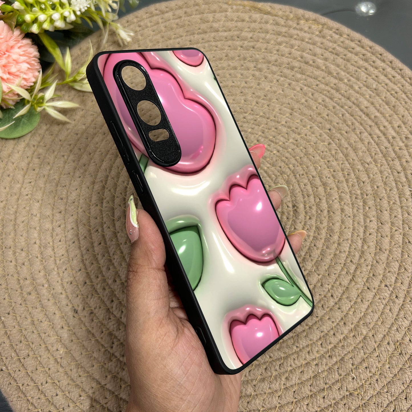 Inflated Tulip Metal Back Case for Oneplus Nord CE 4 Lite (5G)