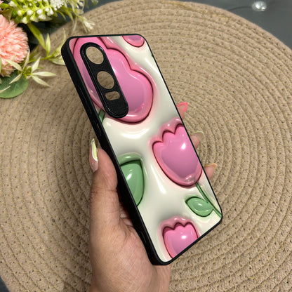 Inflated Tulip Metal Back Case for Oneplus Nord CE 4 Lite (5G)