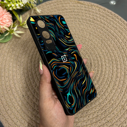 Glow Lines Glossy Metal Back Case for Oneplus Nord CE 4 Lite (5G)