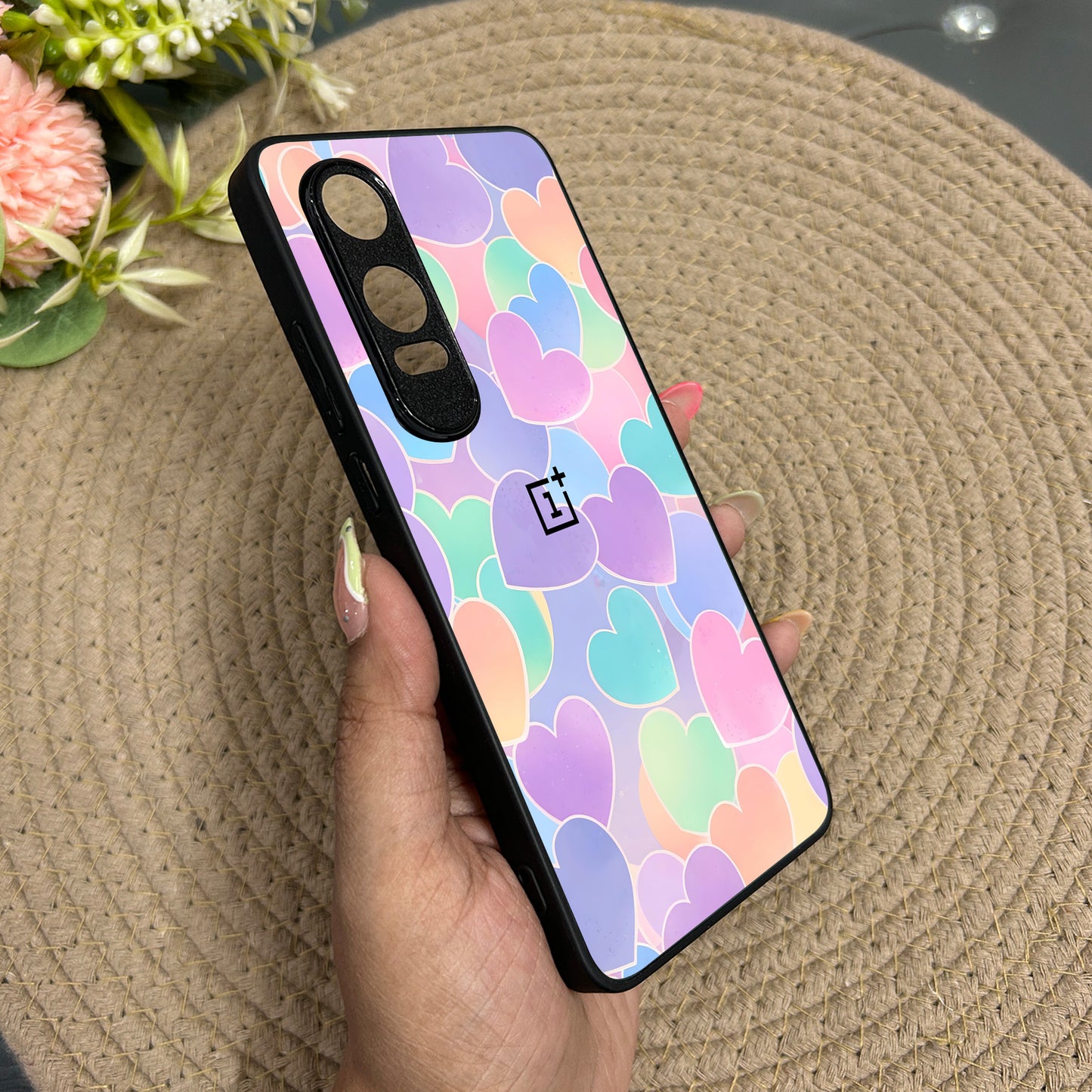 Pastel Hearts Glossy Metal Back Case for Oneplus Nord CE 4 Lite (5G)