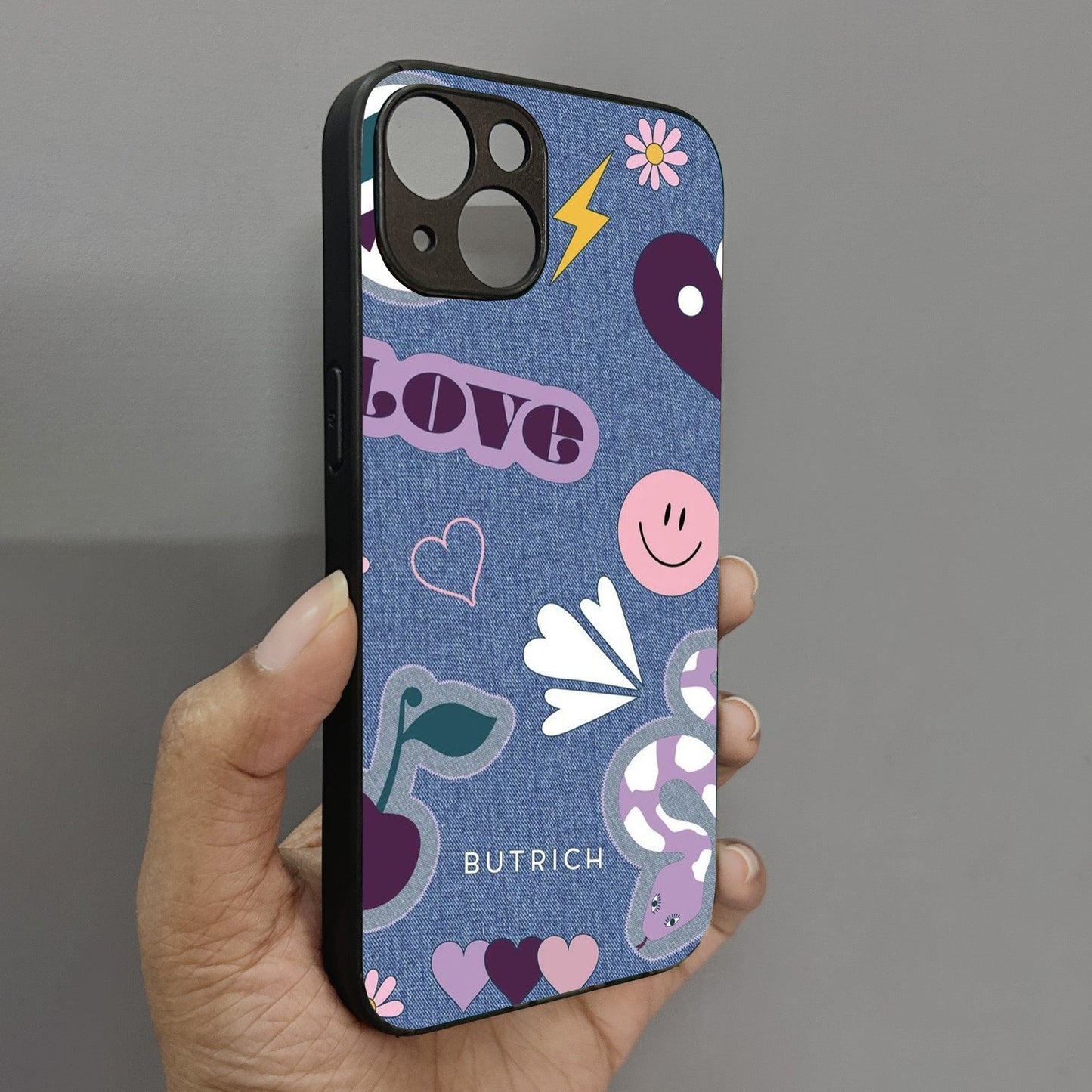 Denim Aesthetic Metal Back Case for Apple Iphone 15 Plus