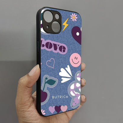 Denim Aesthetic Metal Back Case for Apple Iphone 15 Plus