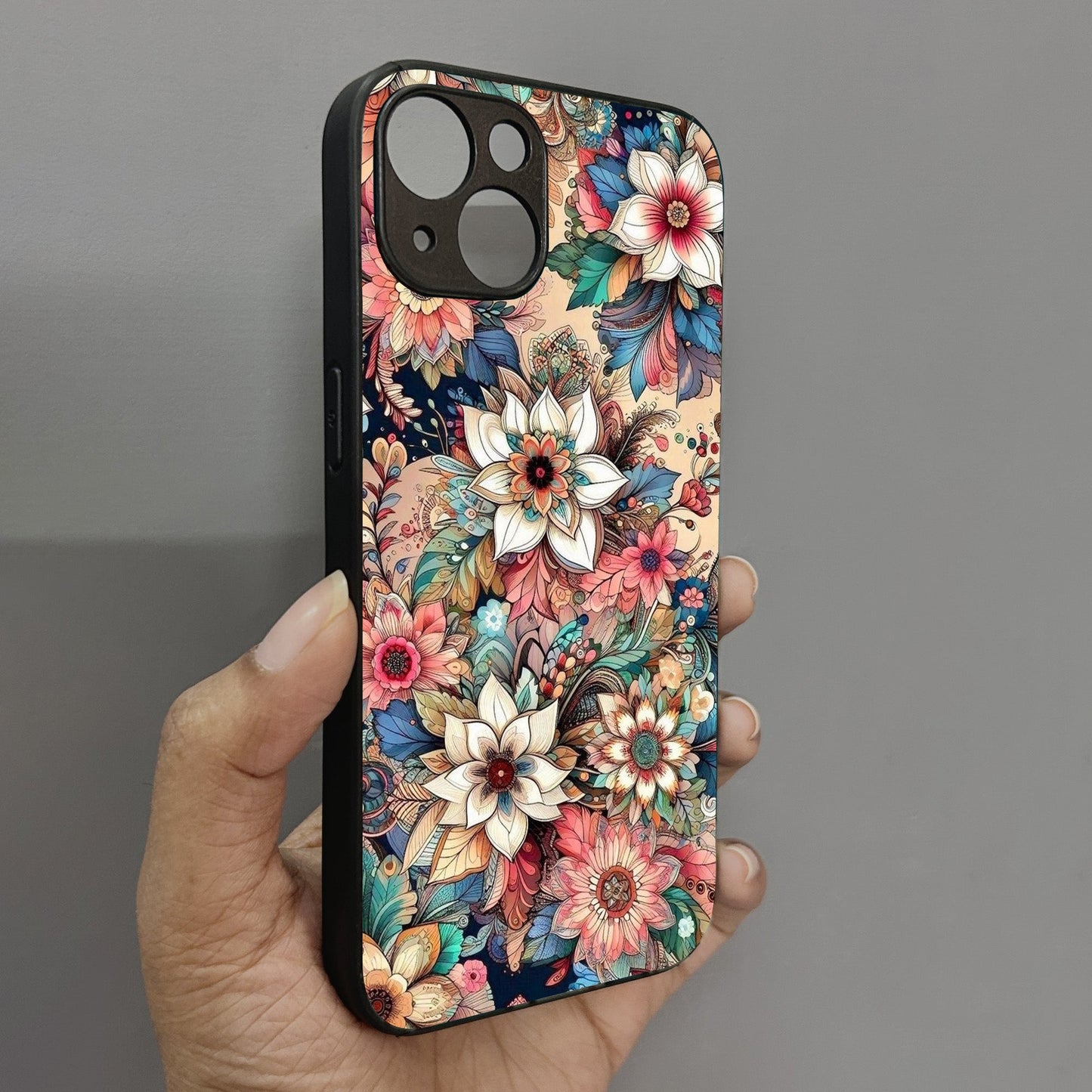 Floral Rush Metal Back Case for Apple Iphone 15 Plus