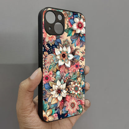 Floral Rush Metal Back Case for Apple Iphone 13