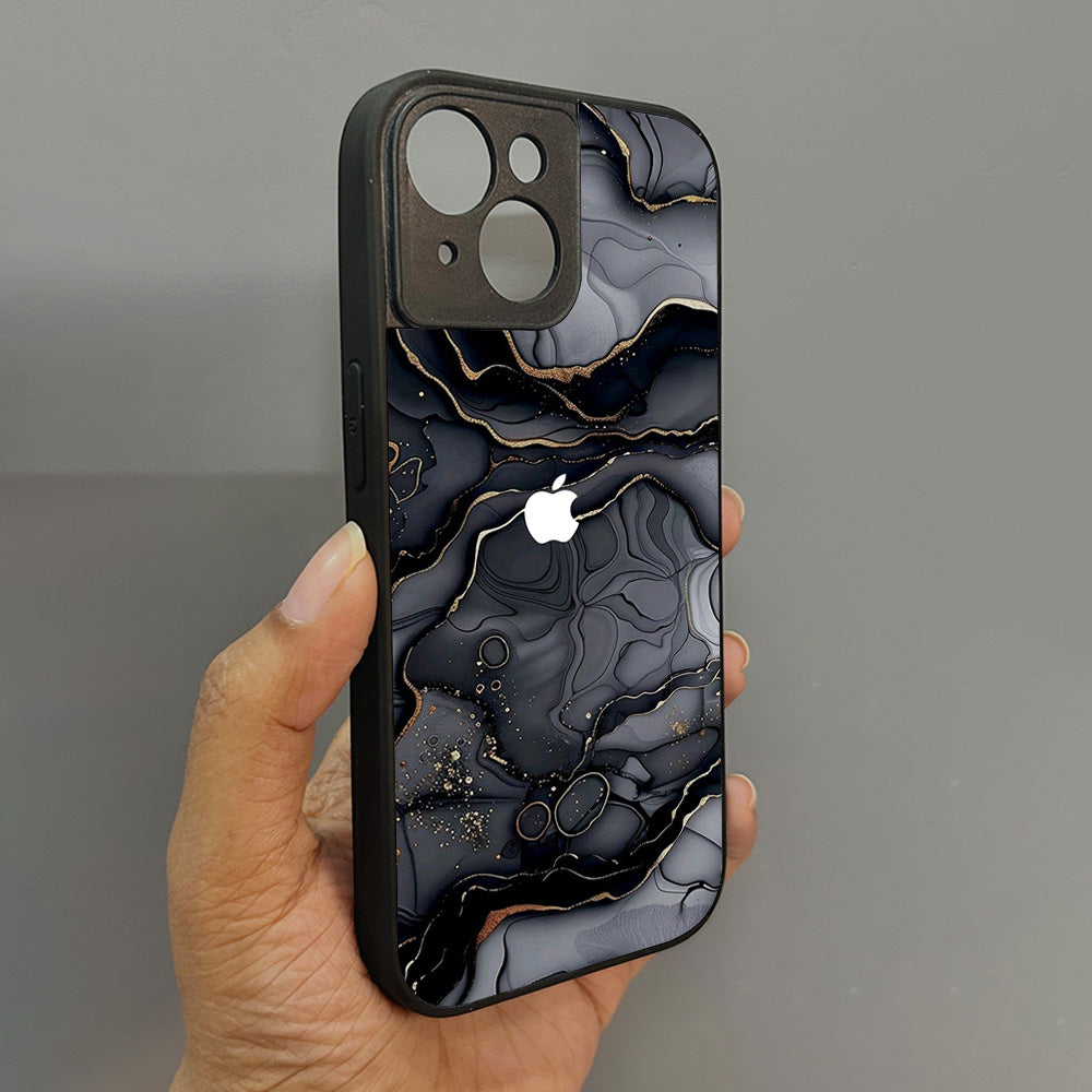 Dark Luxe Metal Back Case for Apple Iphone 15