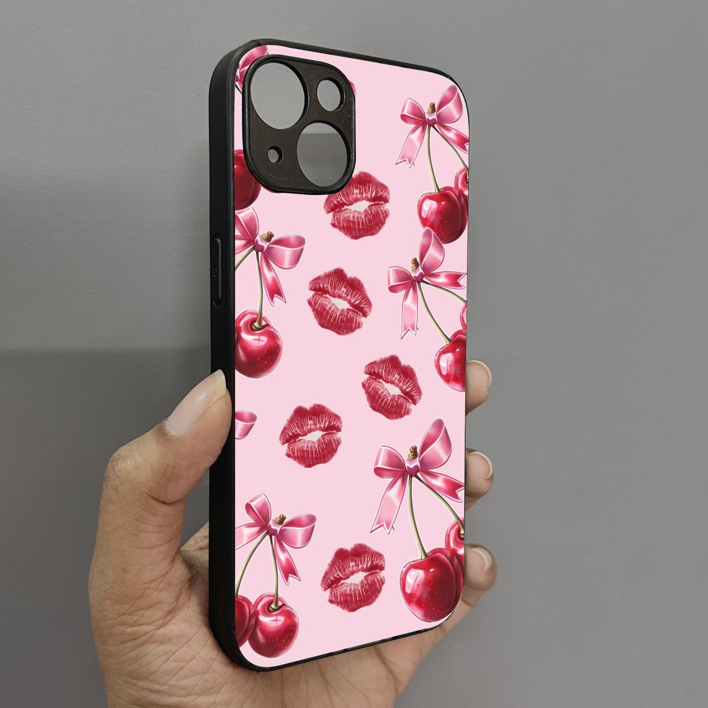 Cherry Lips Metal Back Case for Apple Iphone 14