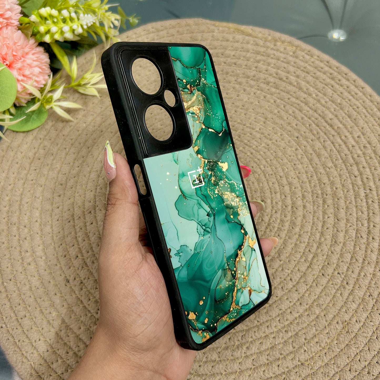 Jade Swirl Metal Back Case for Oneplus Nord CE 3 Lite (5G)