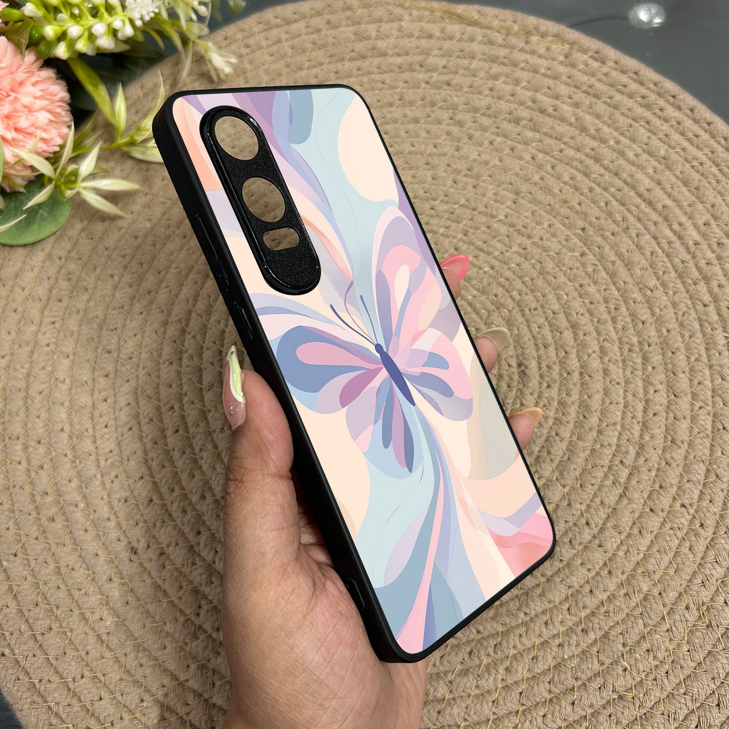 Artistic Butterfly Metal Back Case for Oneplus Nord CE 4 Lite (5G)