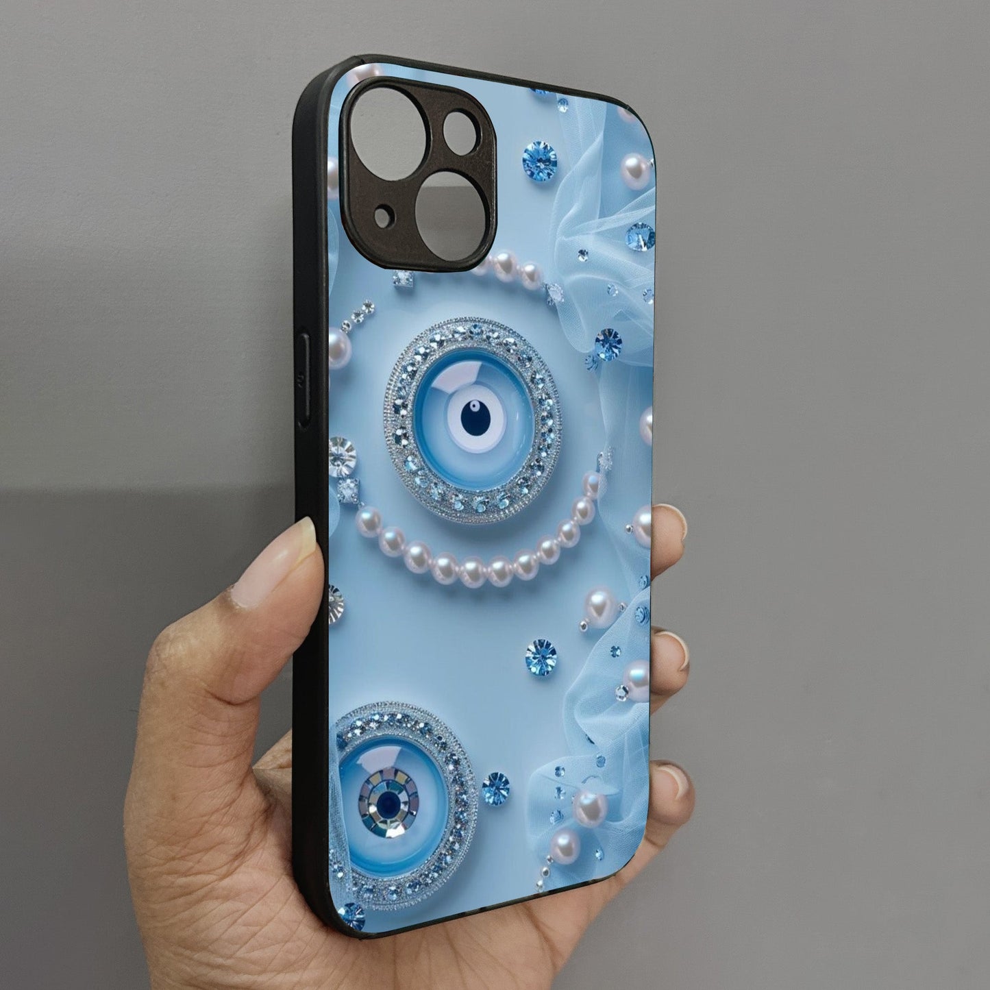 Pearl Amulet Metal Back Case for Apple Iphone 15 Plus