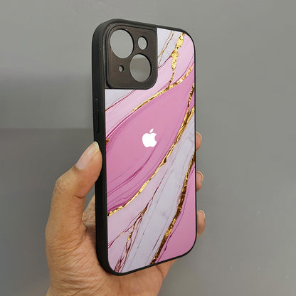 Soft Blush Metal Back Case for Apple Iphone 15