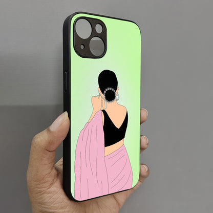 Saree Chic Metal Back Case for Apple Iphone 14 Plus