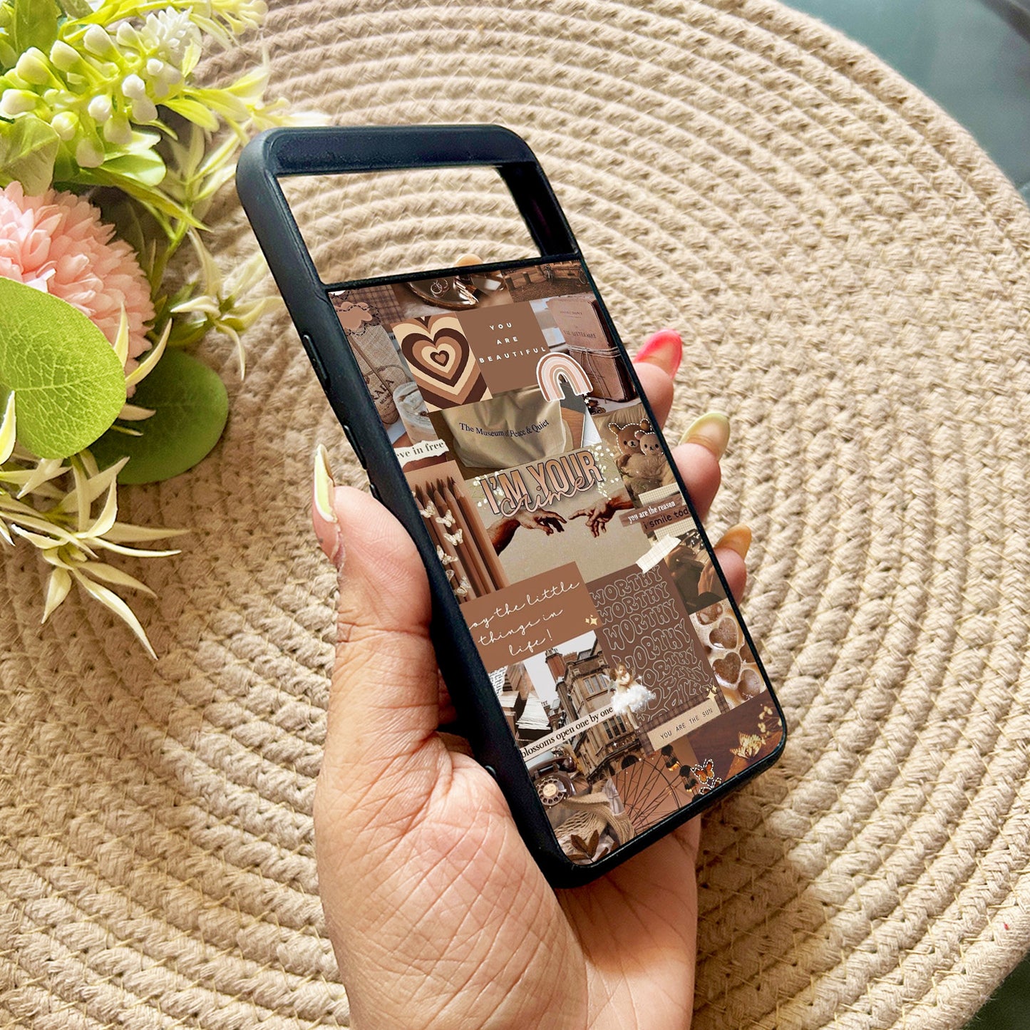 Aesthetic Brown Collage Case for Google Pixel 8